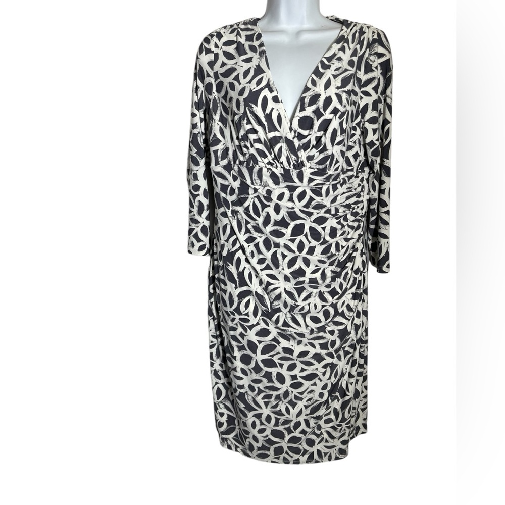 Ralph Lauren dress size 14 stunning grey & cream ivory classic dress 🩶🩶